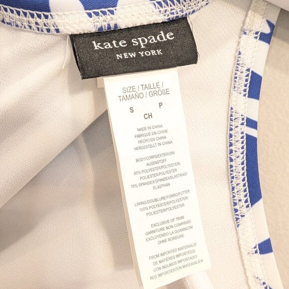 Kate Spade Women One-piece Long Sleeve Rash Guard Blue Berry Swimwear - Size S - Picture 7 of 8